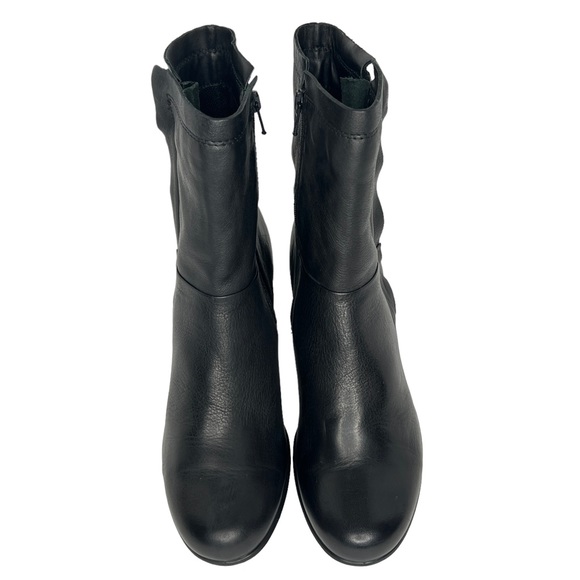 Ecco Black Double Zip Round Toe Mid Calf Leather Boots Size 40 EU / 9 -9.5 US - Picture 5 of 14